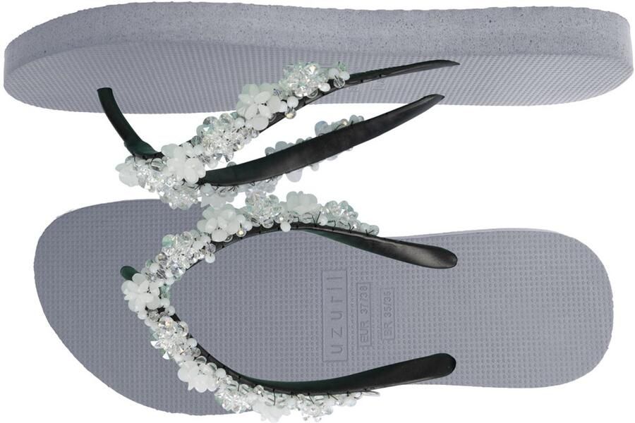 Uzurii Precious Bloom White dames slippers Army Green