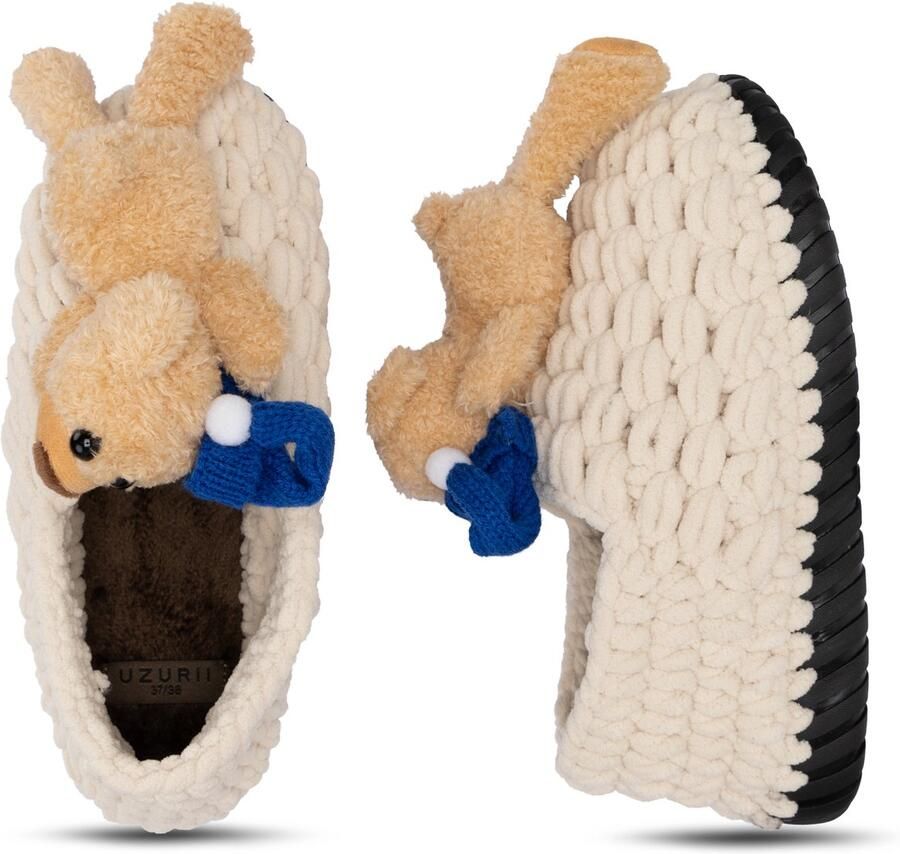 Uzurii Pantoffel Teddy Bear Crème