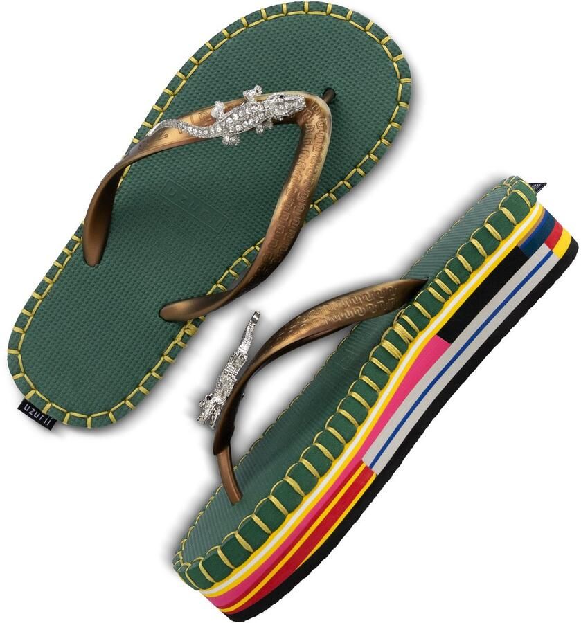 Uzurii Teenslippers Dames Army Green