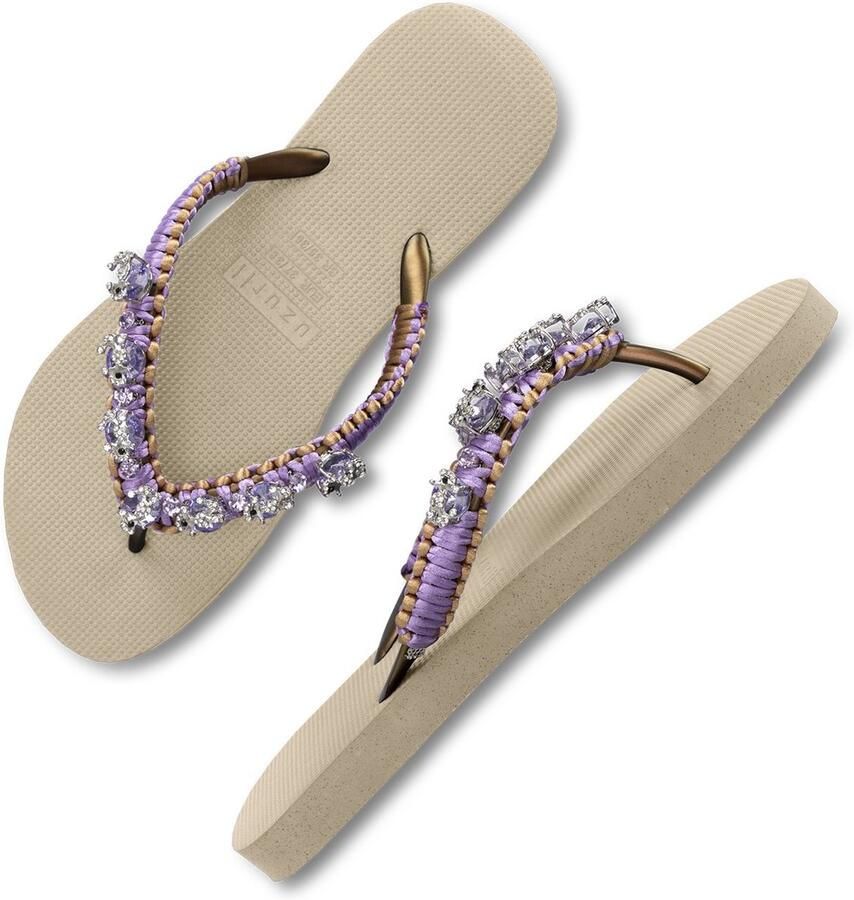 UZURII Beige Teenslippers Marcrame Poodle Doodle - Foto 3