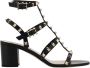 Valentino Garavani Studded Leren Sandalen met Dikke Hak Black Dames - Thumbnail 1