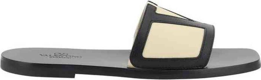 Valentino Garavani Platte zool V-logo open sandalen Black Heren