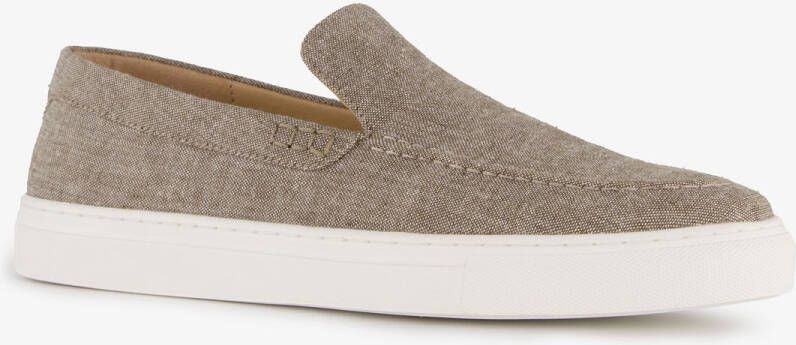 Van Beers heren instappers taupe Bruin Uitneembare zool