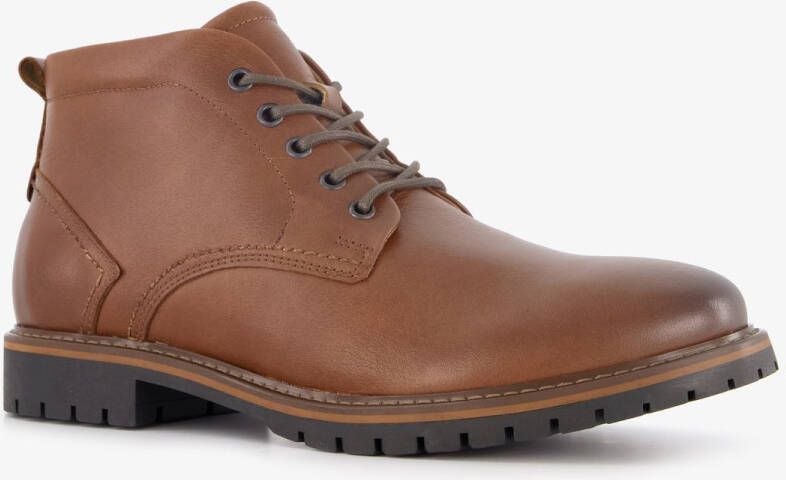Van Beers leren heren veterboots cognac