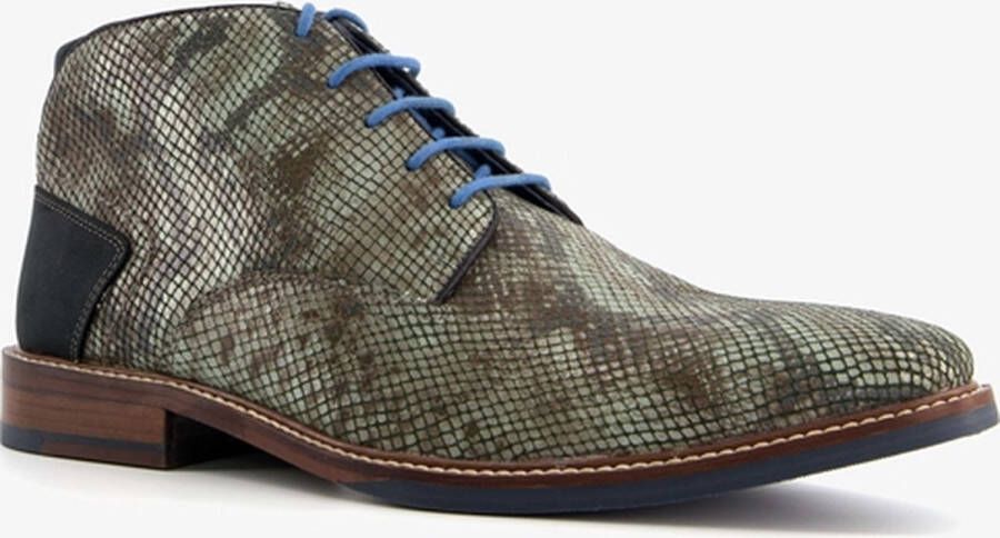 Van Beers leren heren veterschoenen snake Grijs Echt leer - Schoenen.nl