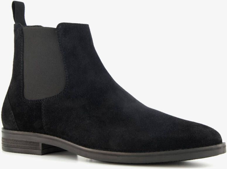 Van Beers suede heren Chelsea boots zwart