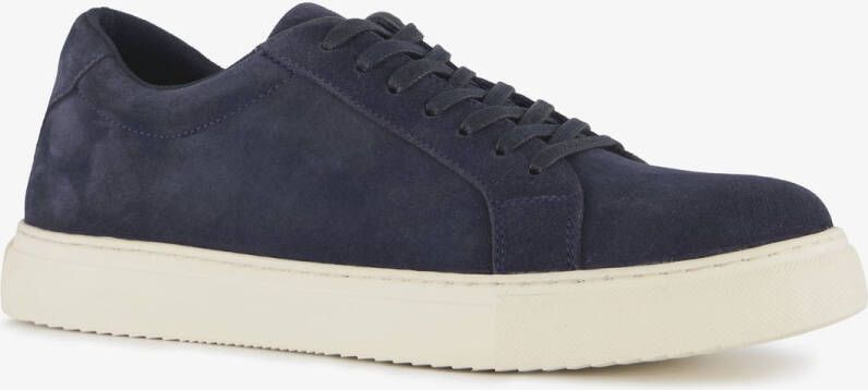 Van Beers suède heren sneakers donkerblauw