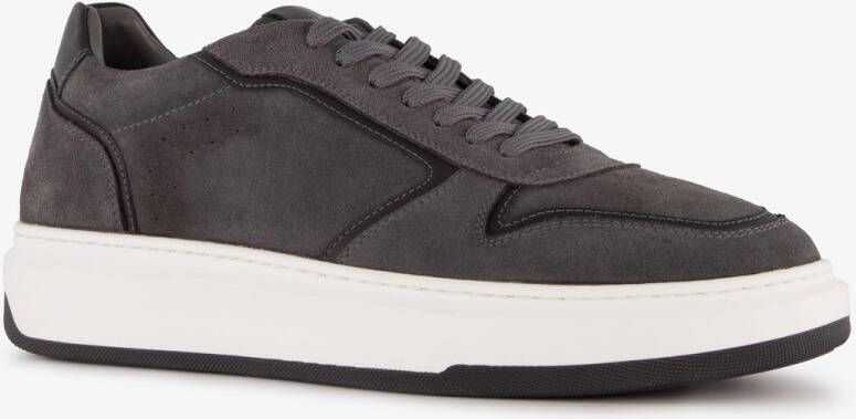 Van Beers suède heren sneakers grijs Echt leer Uitneembare zool