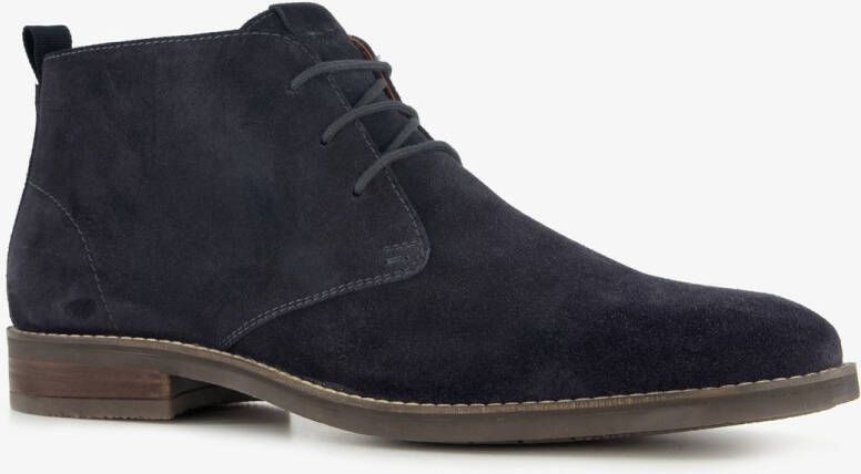 Van Beers Van Beer leren heren veterschoenen blauw