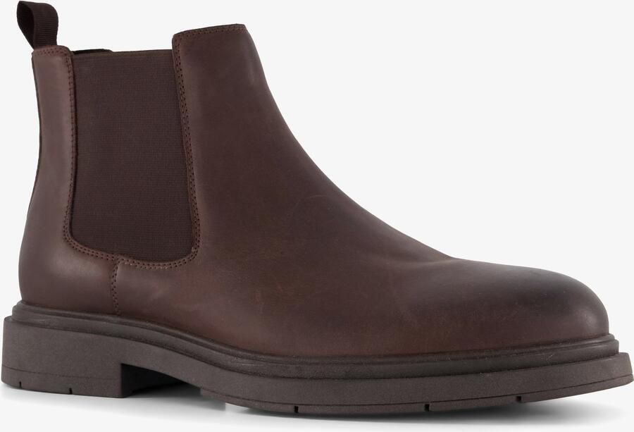Van Beers leren heren Chelsea boots bruin Uitneembare zool