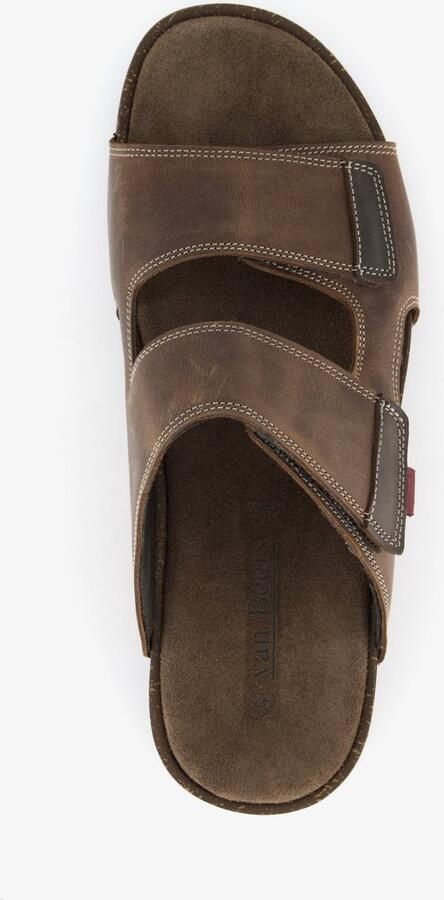 Van Beers leren heren slippers bruin