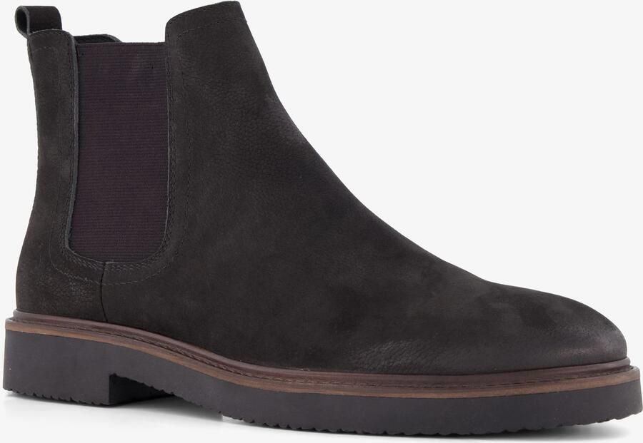 Van Beers suède heren Chelsea boots donkerblauw Echt leer Uitneembare zool