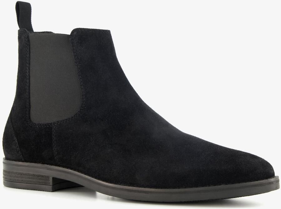 Van Beers suède heren Chelsea boots zwart