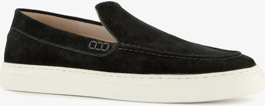 Van Beers suède heren instappers zwart Echt leer Uitneembare zool