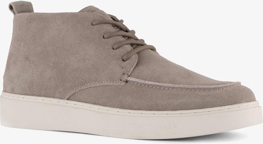 Van Beers suède heren veterboots grijs Echt leer Uitneembare zool