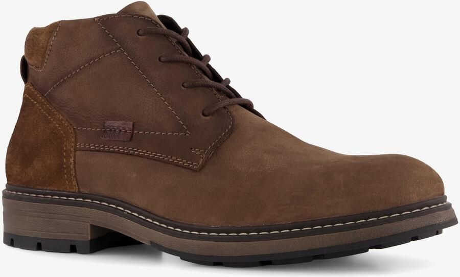 Van Beers suède heren veterschoenen cognac bruin