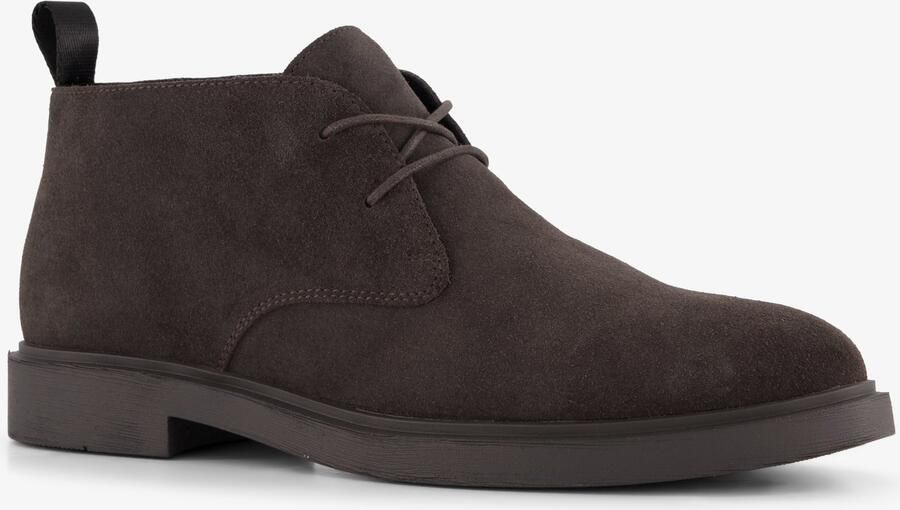 Van Beers suède heren veterschoenen donkerbruin Uitneembare zool - Foto 1
