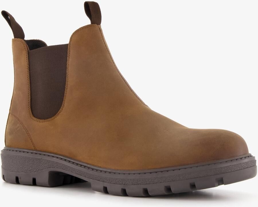Van Beers Van Beer suède heren Chelsea boots bruin