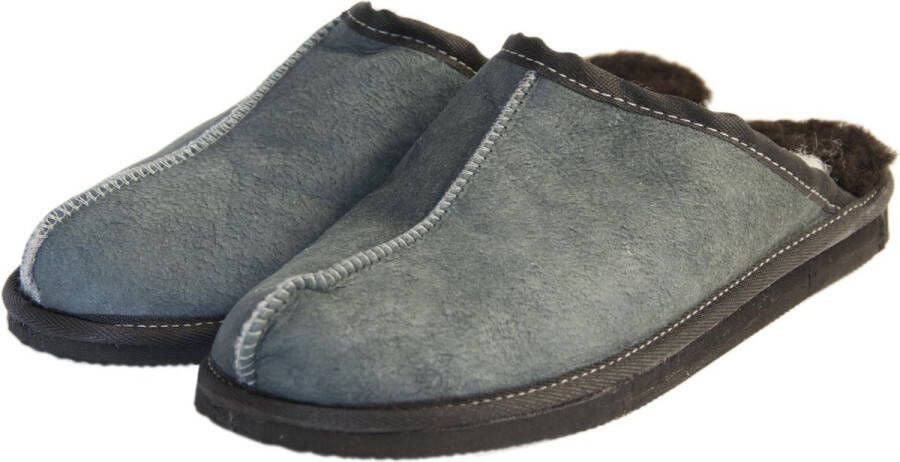 Van Buren Bolsward BV Schapenvacht pantoffels Lamsvacht heren slippers Grijs