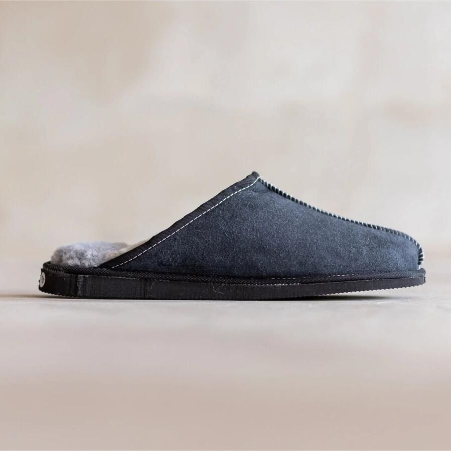 Van Buren Since 1861 Lamsvacht Heren Slippers Grijs