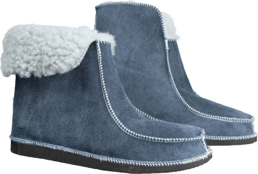 Van Buren Since 1861 Schapenvacht pantoffels Lamsvacht hoge pantoffels Grijs