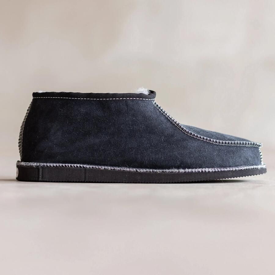 Van Buren Sinds 1861 Schapenvacht pantoffels Lamsvacht heren sloffen Grijs