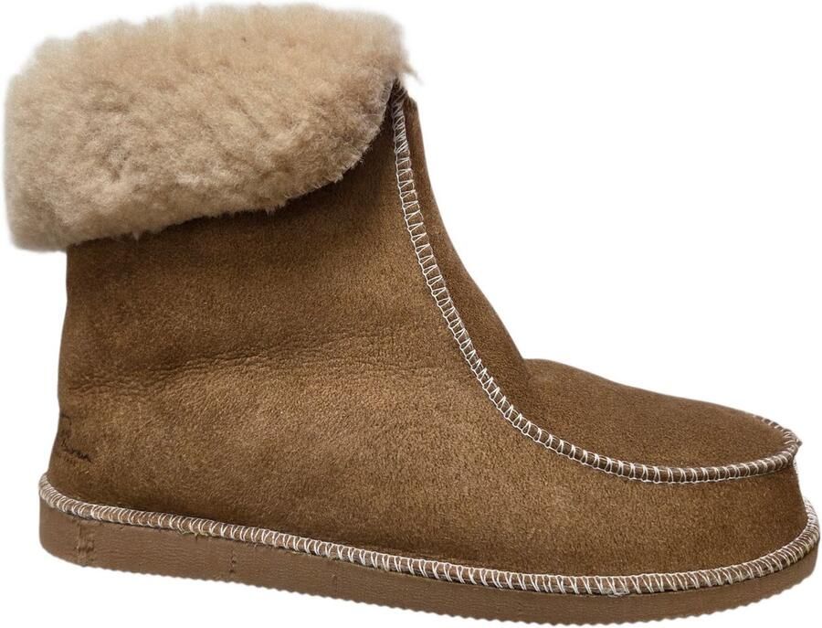 Van Buren Since 1861 Schapenvacht pantoffels Lamsvacht hoge pantoffels Camel