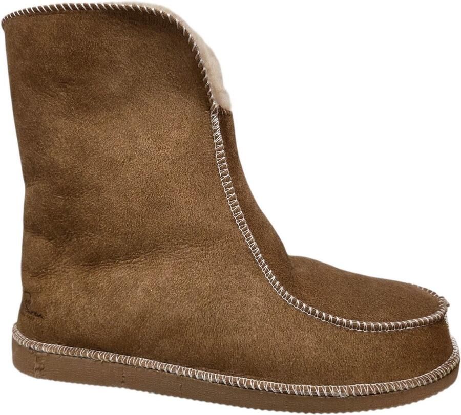 Van Buren Sinds 1861 Schapenvacht pantoffels Lamsvacht hoge pantoffels Camel