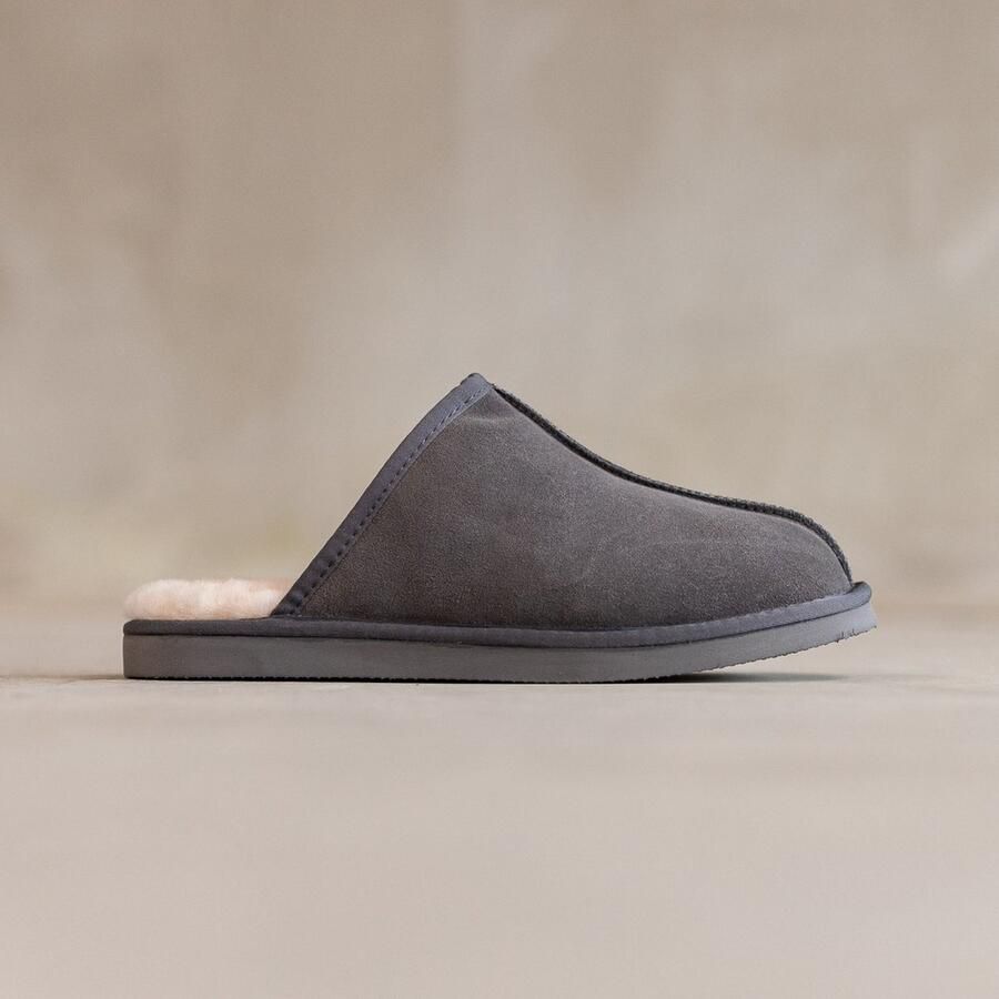Van Buren Sinds 1861 Schapenvacht slippers Jaki Lamsvacht instap pantoffels Grijs