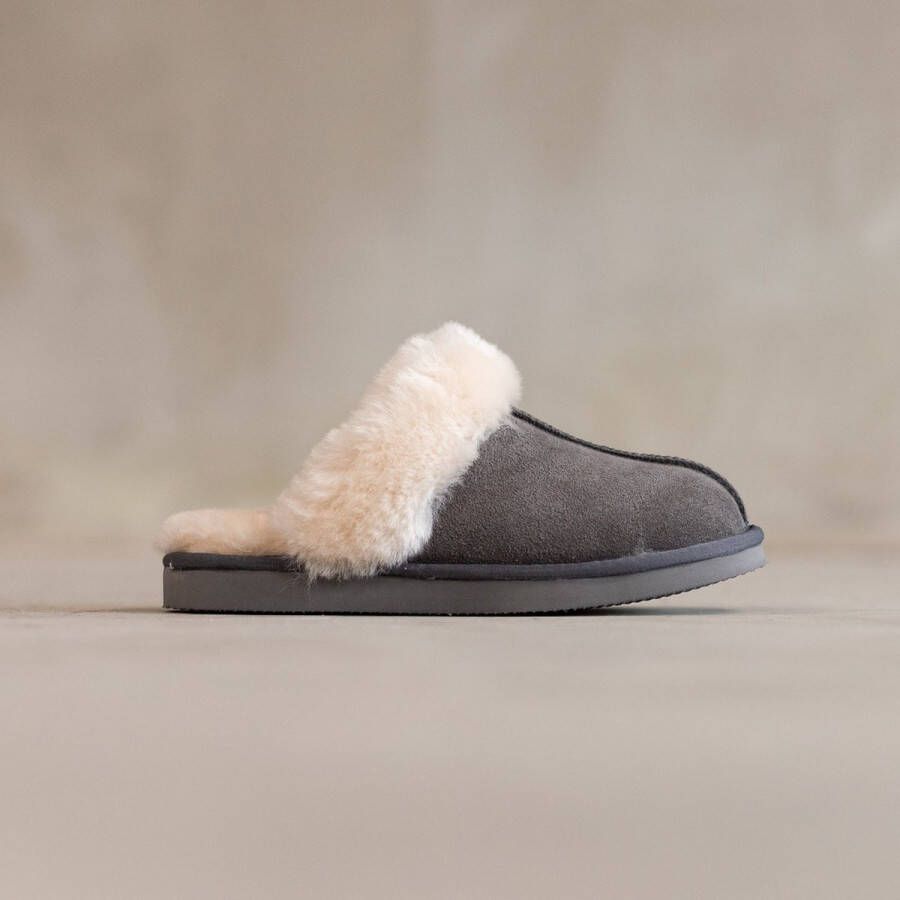 Van Buren Sinds 1861 Schapenvacht slippers Lumi Lamsvacht instap pantoffels Grijs