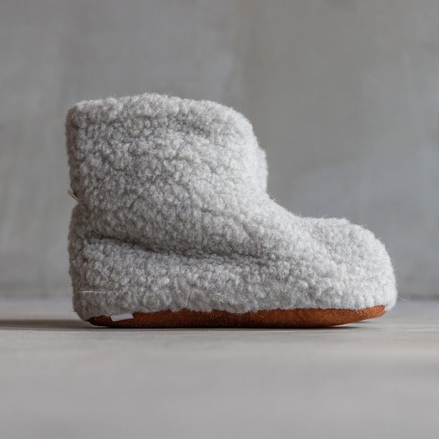 Van Buren Bolsward BV Wollen sloffen Sami grijs