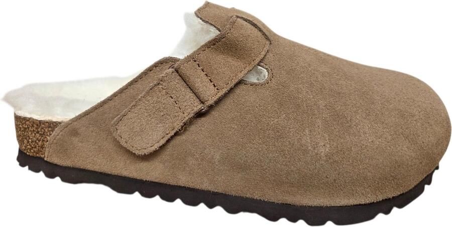 Van Buren Clog Mika Zand Pantoffels Suede Beige Uniseks Beige