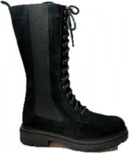 Van Driel Shoes Lange Veterboots 1500 Zwart Suède 6½