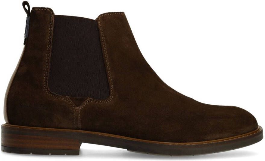 Van Lier Heren Donkerbruine suède chelsea boots