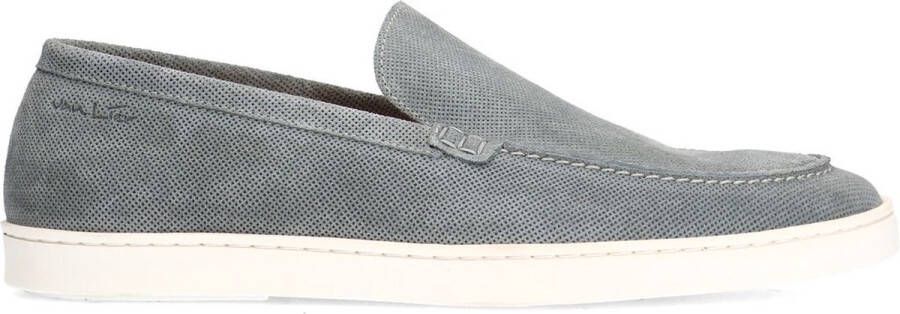 Van Lier Heren Grijs blauwe suède loafers