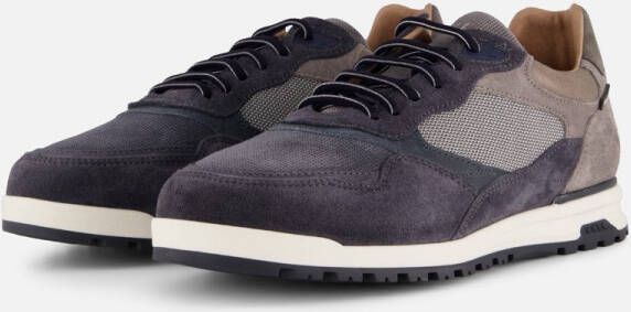 Van Lier Sneakers blauw Suede