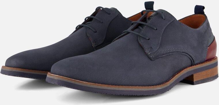 Van Lier Amalfi Veterschoenen blauw Nubuck