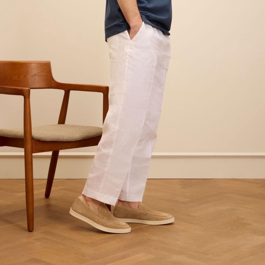 Van Lier Heren Beige suède loafers