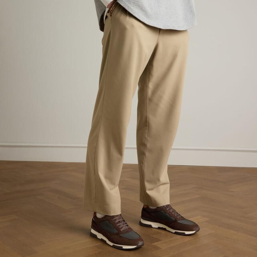 Van Lier Heren Bruine suède sneakers