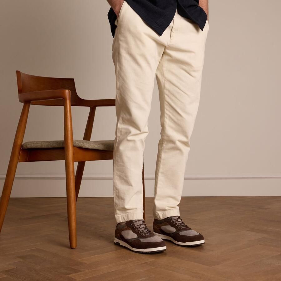 Van Lier Heren Bruine suède sneakers