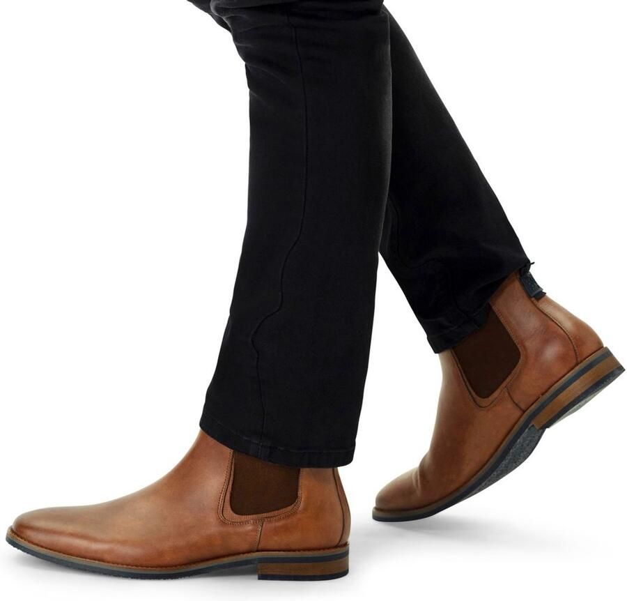 Van Lier Heren Cognac Amalfi leren chelsea boots - Foto 4