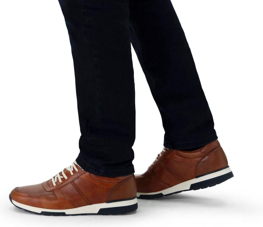 Van Lier Heren Cognac leren sneakers - Foto 4
