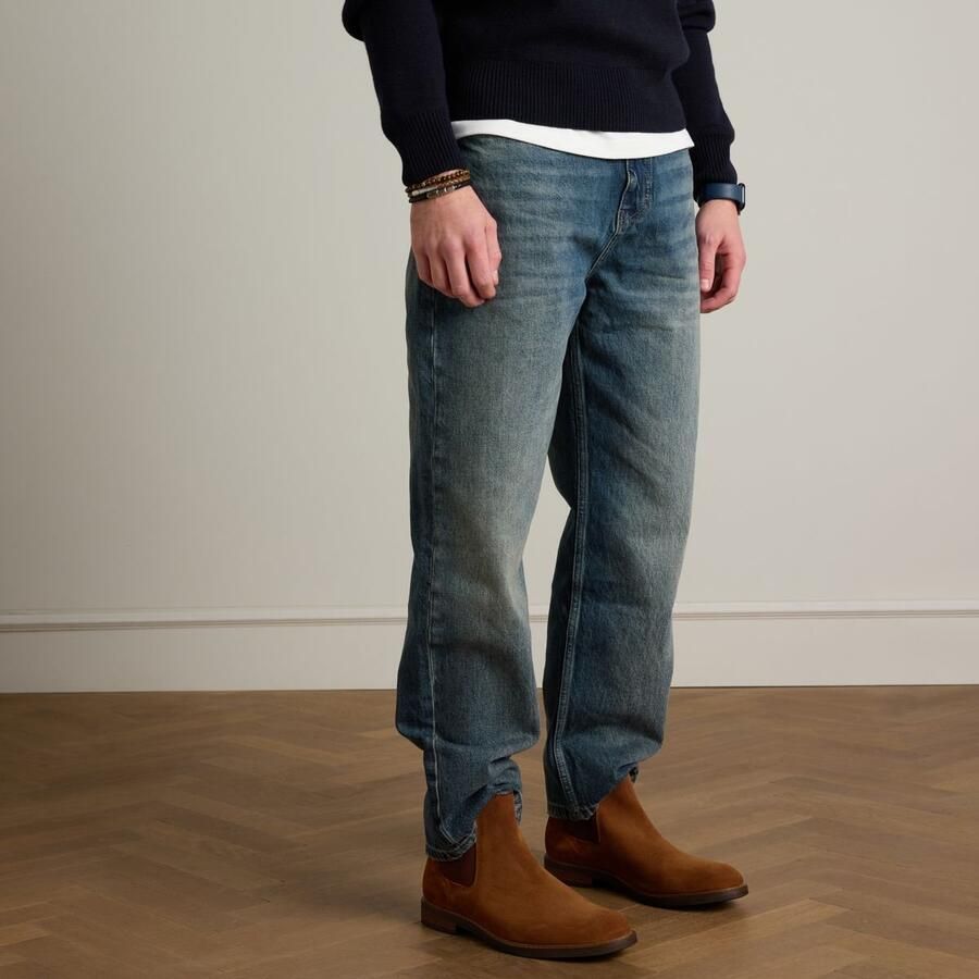 Van Lier Heren Cognac suède chelsea boots