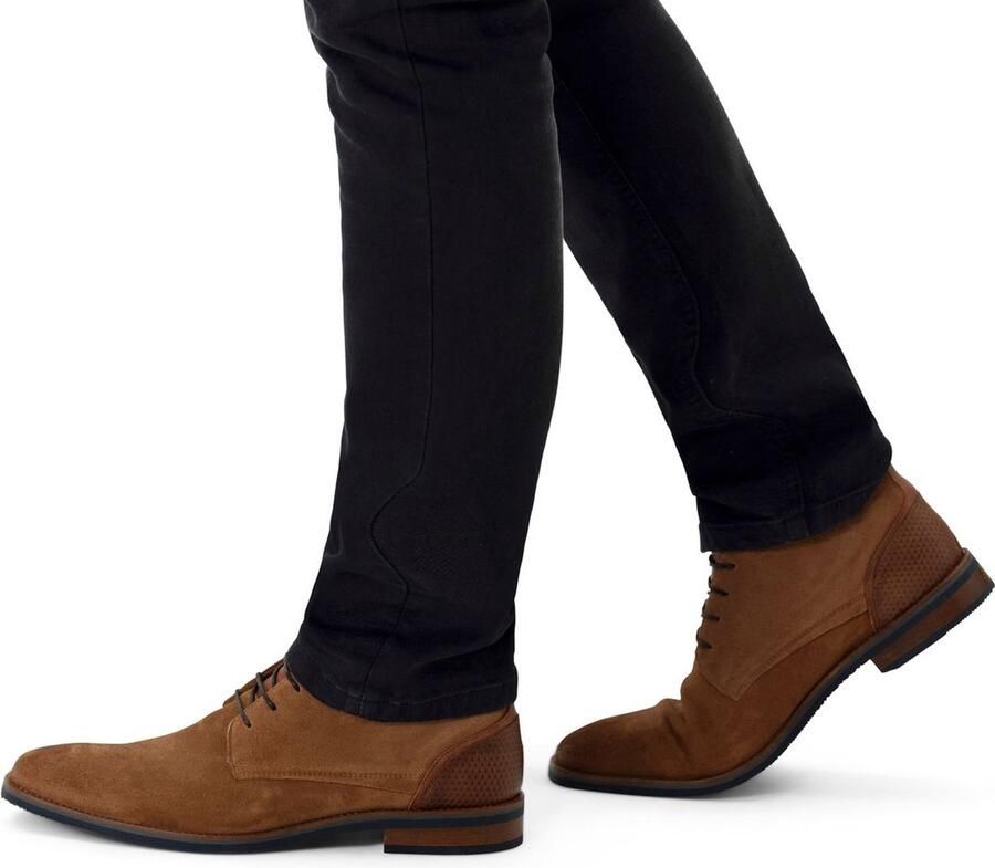 Van Lier Heren Cognac suède veterboots