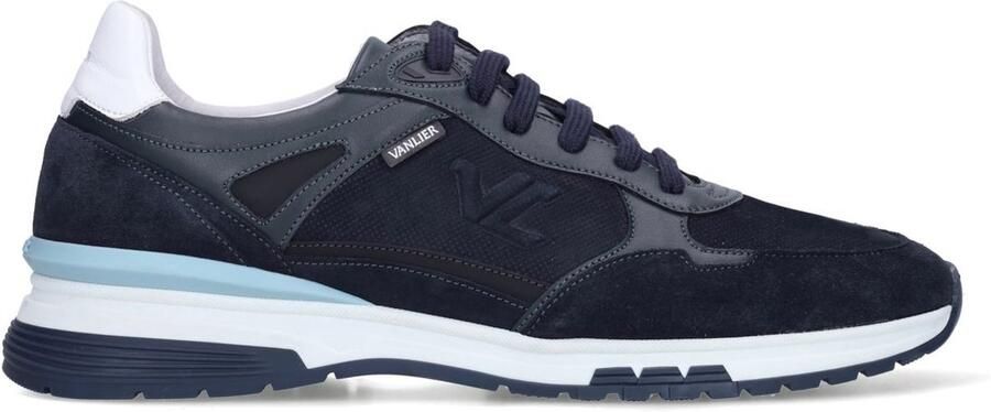 Van Lier Heren Donkerblauwe suède sneakers