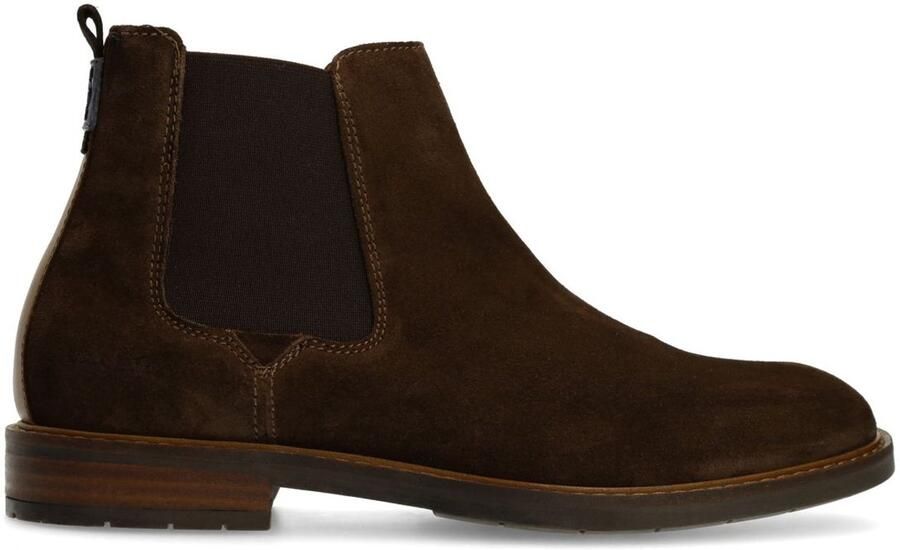 Van Lier Heren Donkerbruine suède chelsea boots