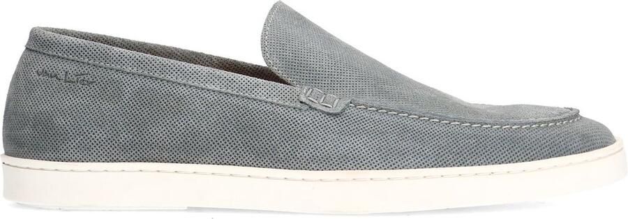 Van Lier Heren Grijs blauwe Lugano suède loafers