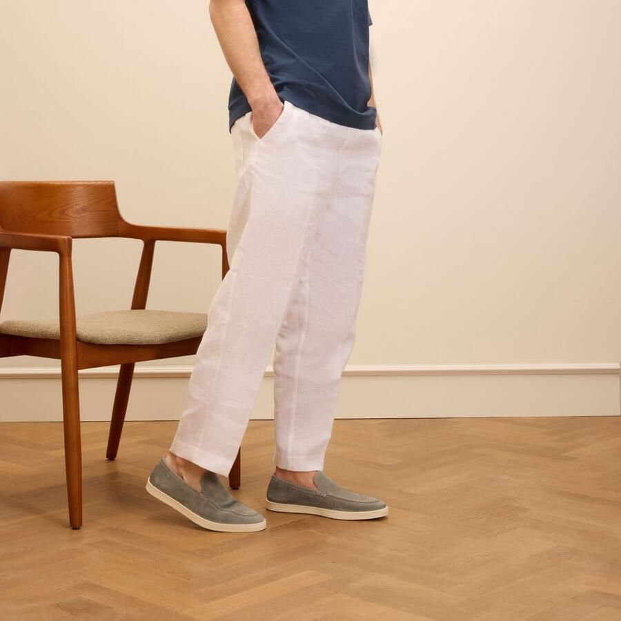 Van Lier Heren Grijs blauwe suède loafers