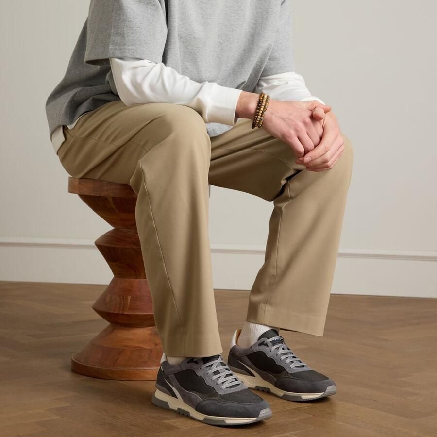 Van Lier Heren Grijze nubuck sneakers