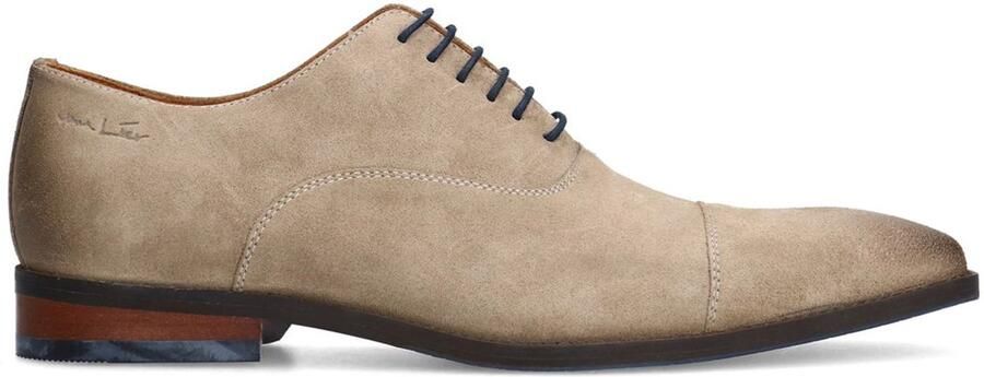 Van Lier Heren Taupe suède veterschoenen